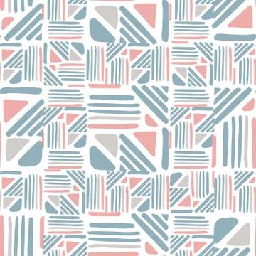 Seamless hand draw Folk pattern. weave lines ornament. Illustrazione stock