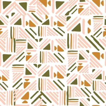 Seamless hand draw Folk pattern. weave lines ornament. Stock Illustration