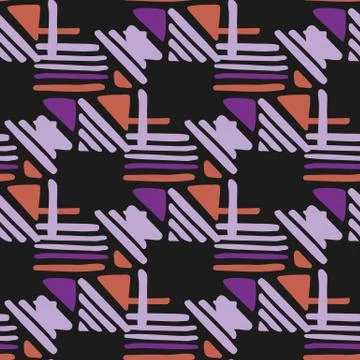 Seamless hand draw Folk pattern. weave lines ornament. Illustrazione stock