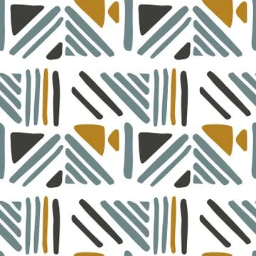 Seamless hand draw Folk pattern. weave lines ornament. Illustrazione stock