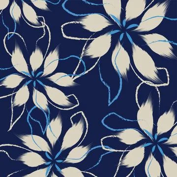 A seamless hand drawing pattern in  traditional styles of  floral abstract .. Stock Illustration