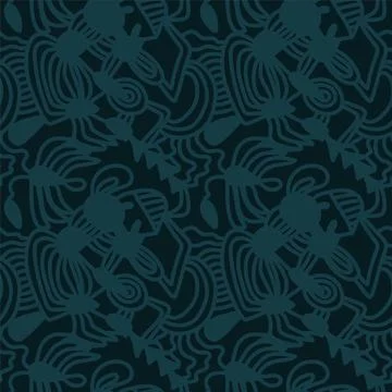 Seamless hand drawn abstract backdrop with decorative pattern Stock Illustration