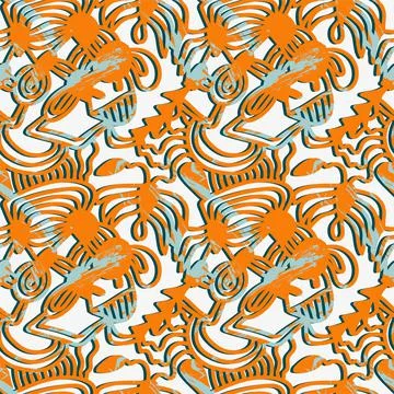 Seamless hand drawn abstract backdrop with decorative pattern Stock Illustration