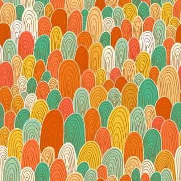 Seamless hand-drawn abstract pattern. endless texture in warm colors. Stock-Illustration