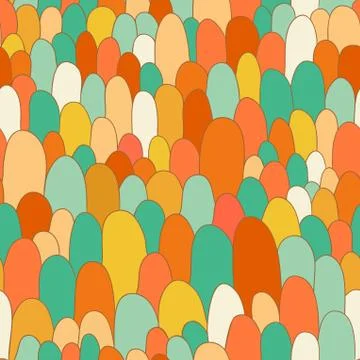 Seamless hand-drawn abstract pattern. endless texture in warm colors. Stock Illustration