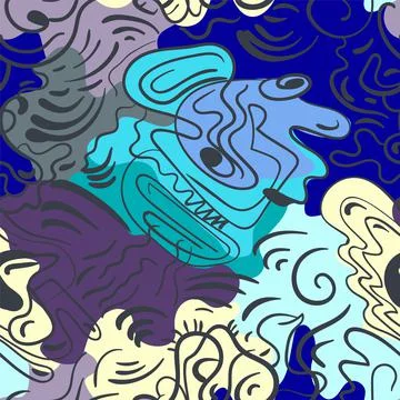 Seamless hand drawn abstract vector artwork with unusual pattern Stock Illustration