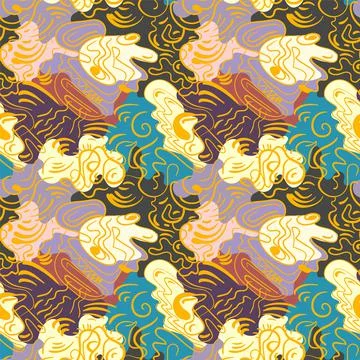 Seamless hand drawn abstract vector artwork with unusual pattern Stock Illustration