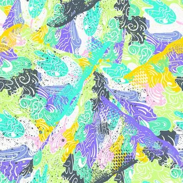 Seamless hand drawn abstract vector artwork with unusual pattern Stock Illustration