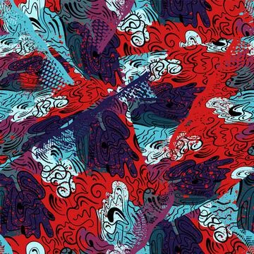 Seamless hand drawn abstract vector artwork with unusual pattern Stock-Illustration