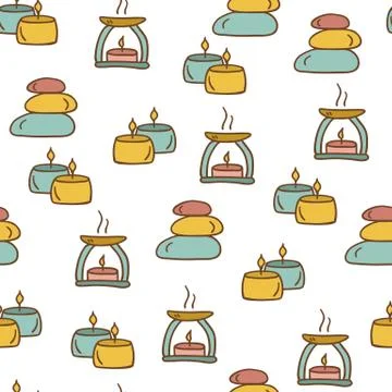 Seamless hand drawn background on spa theme イラスト素材