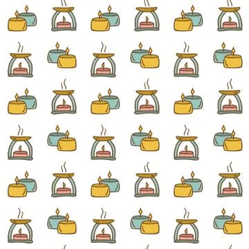 Seamless hand drawn background on spa theme Stock Illustration