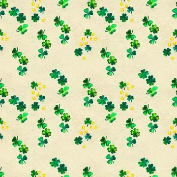 Seamless hand drawn background with St. Patrick's Day symbols Stock Illustration