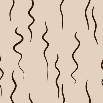 Seamless hand drawn beige brown abstract pattern. Monochrome geometric lines Stock Illustration