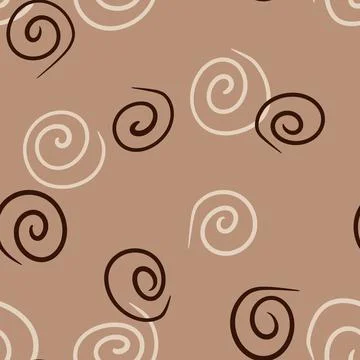 Seamless hand drawn beige brown abstract pattern. Monochrome geometric lines Stock Illustration