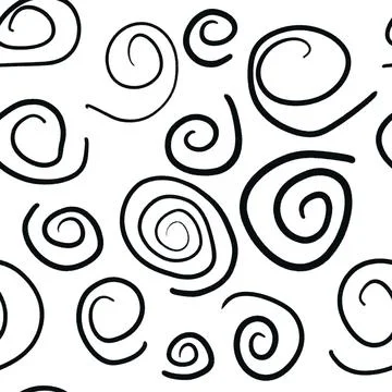 Seamless hand drawn black and white abstract pattern. Monochrome geometric lines Stock Illustration