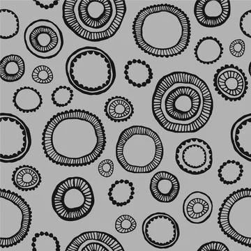 Seamless hand drawn circles background. 스톡 일러스트