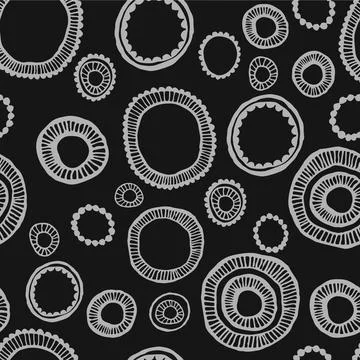 Seamless hand drawn circles background. 스톡 일러스트