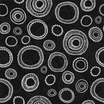 Seamless hand drawn circles background. 스톡 일러스트