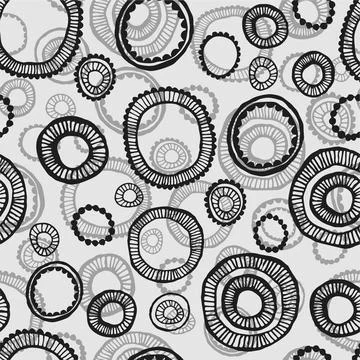 Seamless hand drawn circles background. 스톡 일러스트