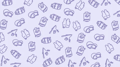 Seamless hand drawn coffee cup pattern background Vidéo 331597562
