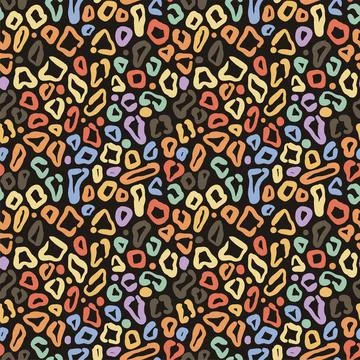 Seamless hand drawn coloring pattern. Creative endless background with blots. Stock Illustration