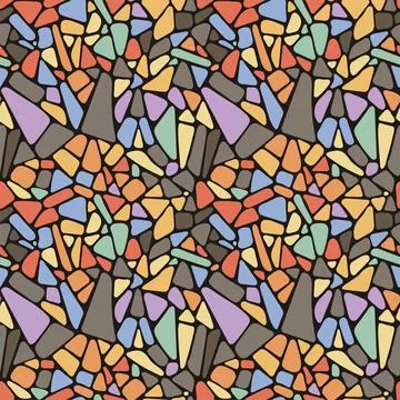 Seamless hand drawn coloring pattern. Creative endless background with blots. Illustrazione stock