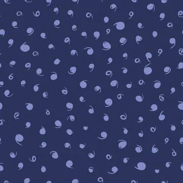 Seamless hand drawn comma vector pattern. Navy and violet abstract geometric  Stock Illustration