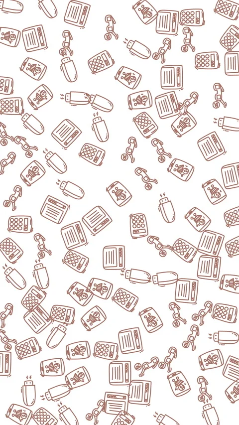 Seamless hand drawn daily objects doodle pattern for various creative project Stock Footage 338379522