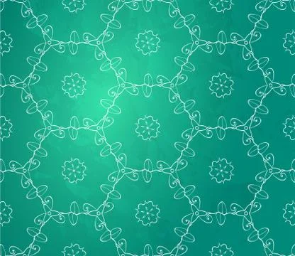 Seamless hand-drawn floral pattern Illustrazione stock