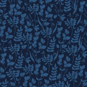 Seamless hand-drawn floral pattern with herbs 스톡 일러스트