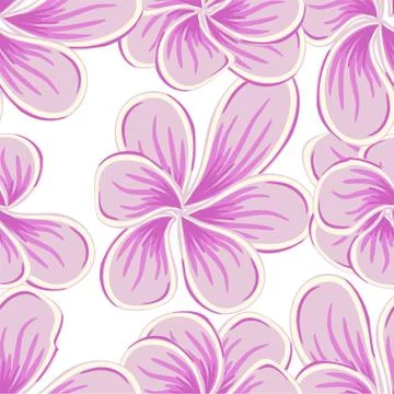 Seamless hand drawn flower pattern. Vector illustration. Stock Illustration