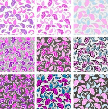 Seamless hand-drawn flowers pattern, floral background. Gorgeous seamless floral Stock Illustration