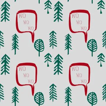 Seamless hand drawn forest pattern. Illustrazione stock