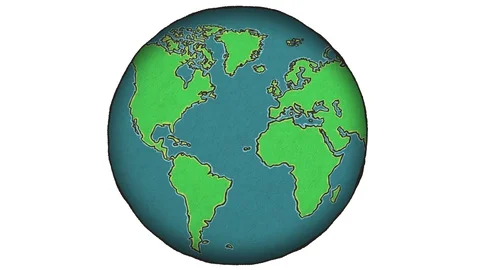 Seamless Hand Drawn Globe Animation Stock Footage 89579261