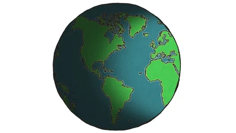 Seamless Hand Drawn Globe Animation Day/night Stock Footage 89605395