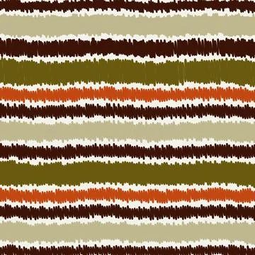 Seamless Hand Drawn Horizontal Stripe Pattern in Earth Tones Stock Illustration