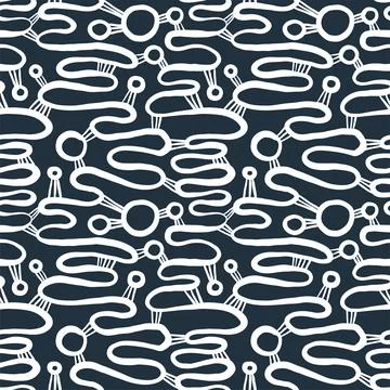 Seamless hand drawn ink pattern. Creative endless background with blots. Abst Illustrazione stock