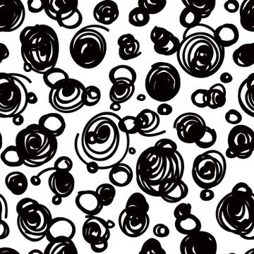 Seamless hand drawn irregular uneven black and white texture 库存插图