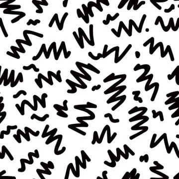 Seamless hand drawn irregular uneven black and white texture Stock Illustration
