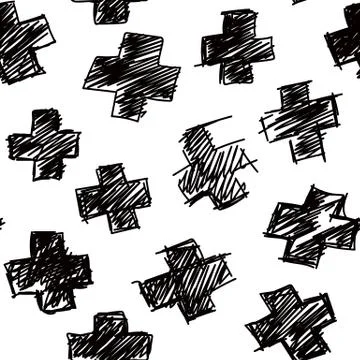 Seamless hand drawn irregular uneven black and white texture 库存插图