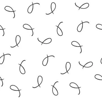 Seamless hand-drawn loop pattern with black lines on a white background. Stock Illustration
