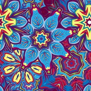 Seamless hand drawn mandala pattern. Vintage decorative elements. Different Stock Illustration