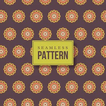 Seamless hand drawn mandala pattern. 스톡 일러스트