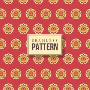 Seamless hand drawn mandala pattern. 스톡 일러스트