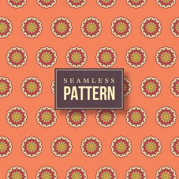 Seamless hand drawn mandala pattern. 스톡 일러스트