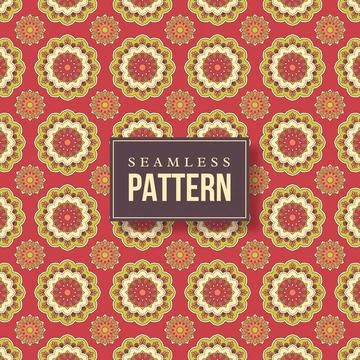 Seamless hand drawn mandala pattern. Stock Illustration