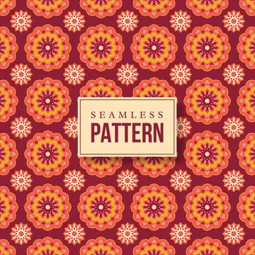 Seamless hand drawn mandala pattern. Stock Illustration