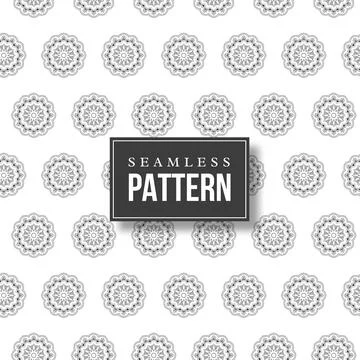 Seamless hand drawn mandala pattern. Stock Illustration