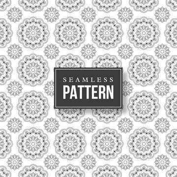 Seamless hand drawn mandala pattern. Stock Illustration