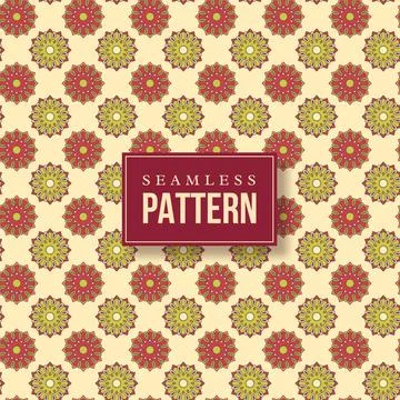 Seamless hand drawn mandala pattern. Stock Illustration